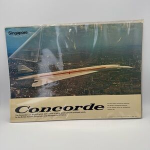 1972 Concorde Lithograph Print Set Aviation Art BAC Aerospatiale GUC